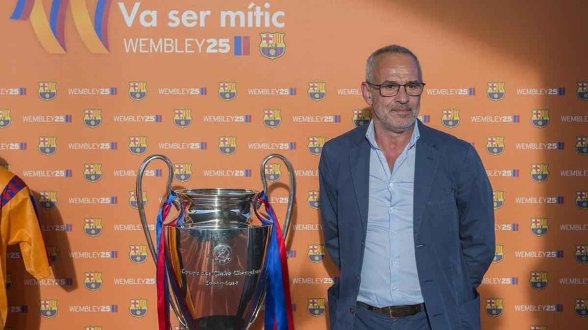 Julio Alberto, en un acto del 25º aniversario del triunfo del Barça en Wembley.