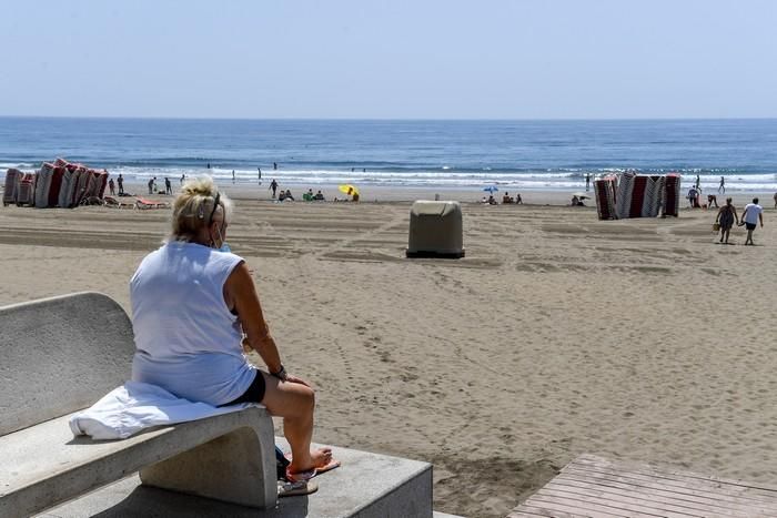 Ambiente de Playa del Inglés en plena fase 2