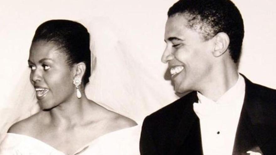 Obama con su mujer, el día de su boda