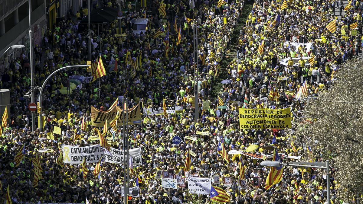 Manifestació a Barcelona per la llibertat dels presos