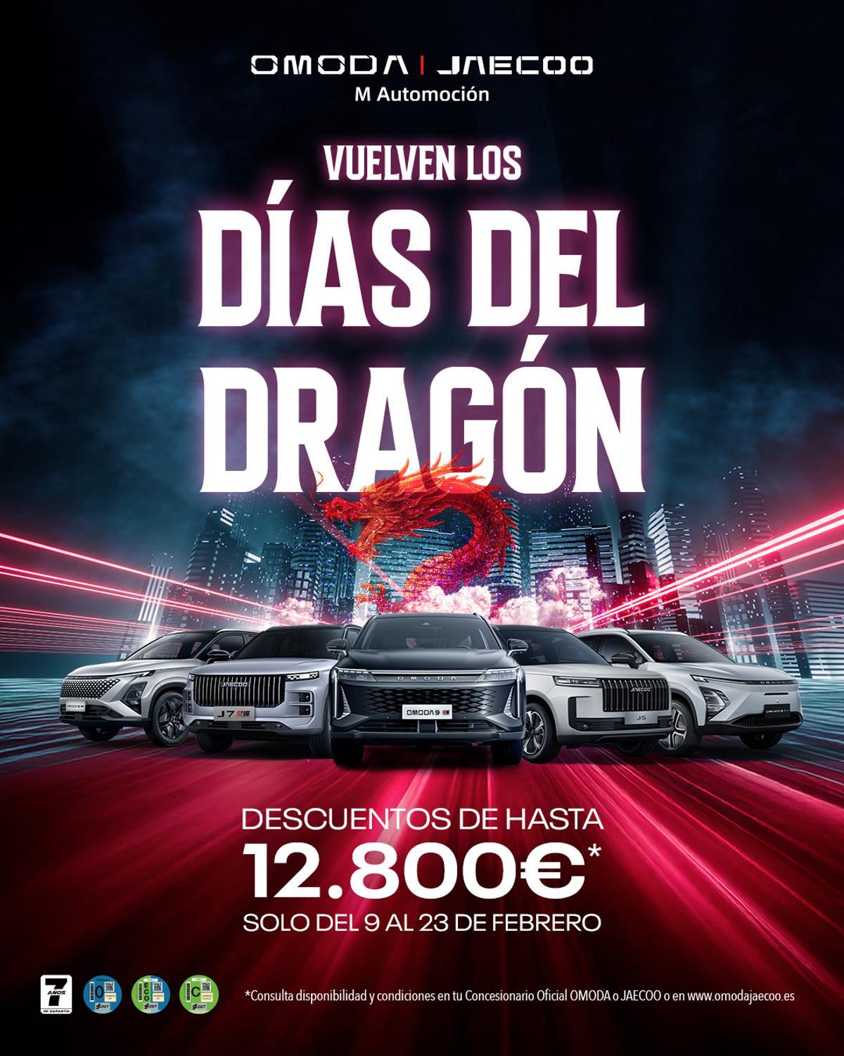 OMODA JAECOO M Automoción activa en Castellón los Días del Dragón, una oportunidad única para cambiar de coche con condiciones comerciales especiales y stock limitado