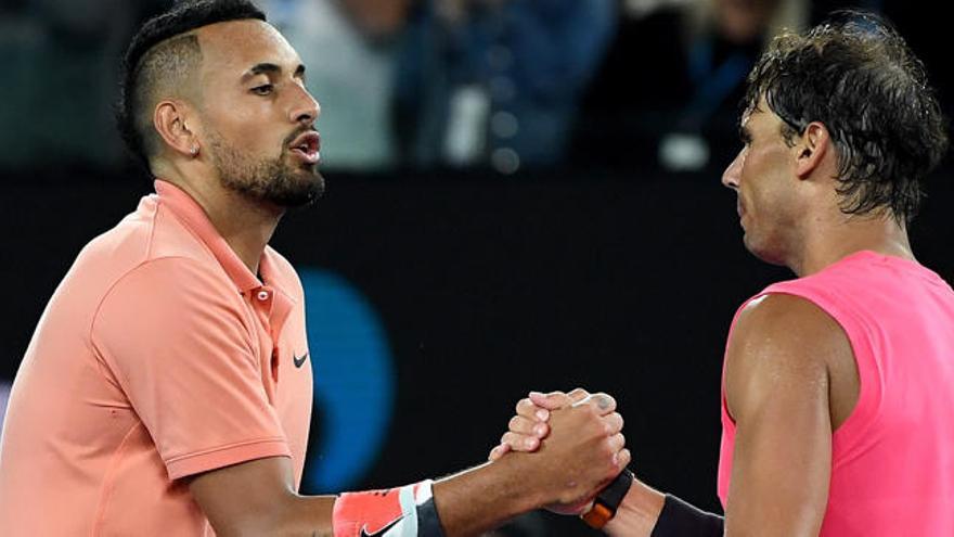 Nick Kyrgios y Rafa Nadal, tras su último encuentro.