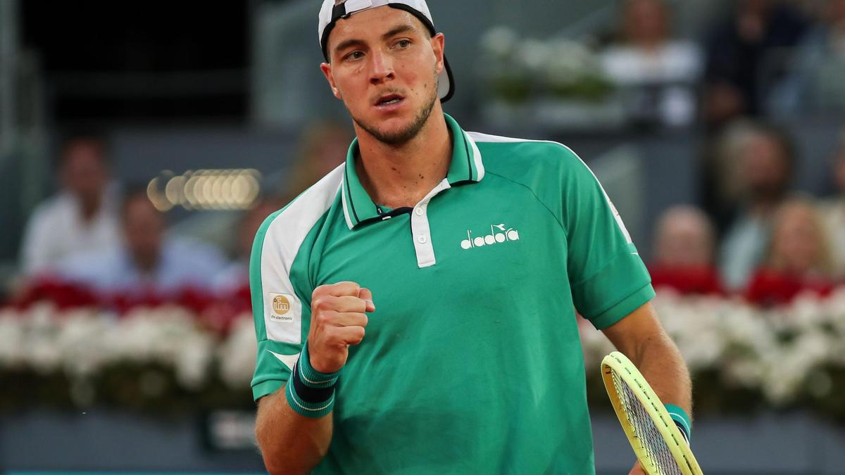 Jan-Lennard Struff, rival de Alcaraz, durante la semifinal del Mutua Madrid Open.