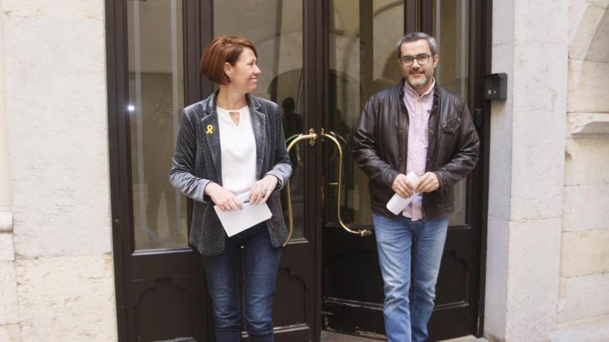 Marta Madrenas i Martí Terés, a l&#039;Ajuntament de Girona.