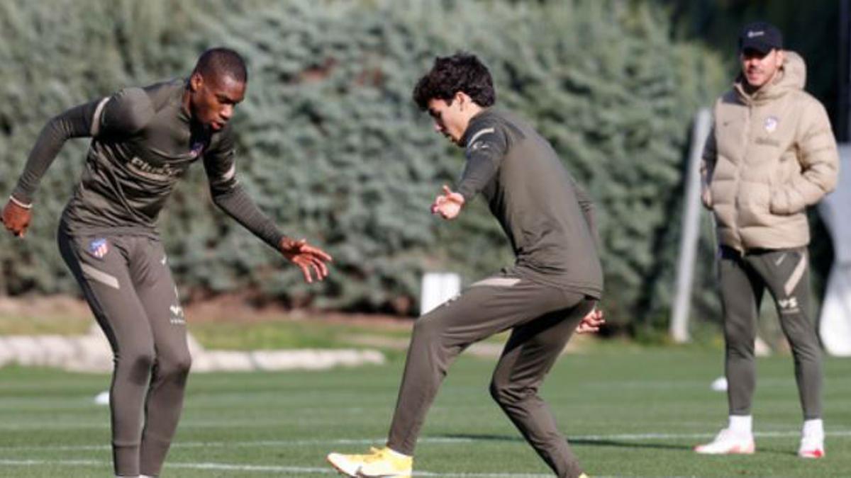 El entrenamiento del Atlético de Madrid tras ganar al Elche