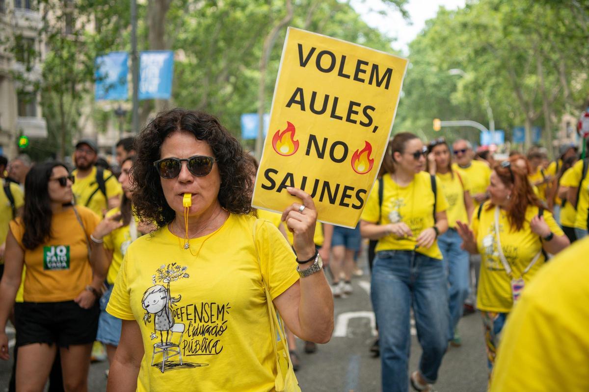 Manifestación de profesores en Barcelona