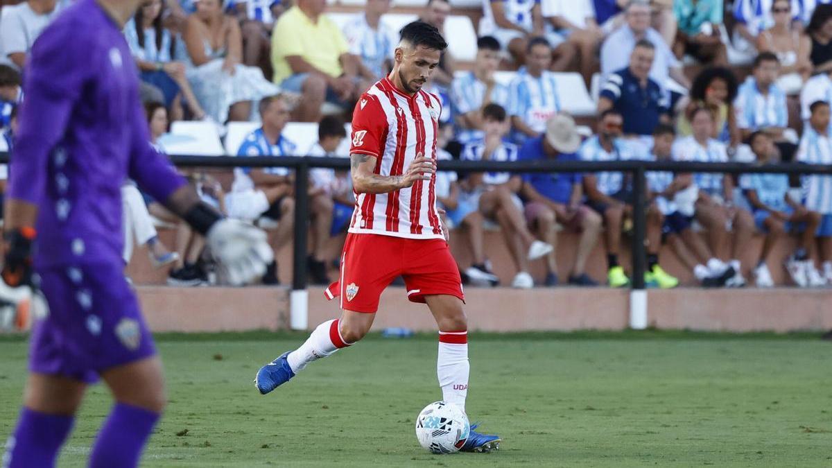 Nelson Monte debutó con el Almería ante sus excompañeros del Málaga CF.