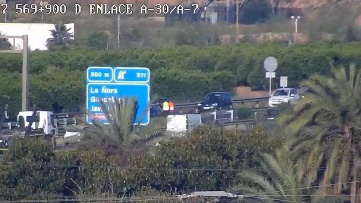 Zona del accidente en la A 7