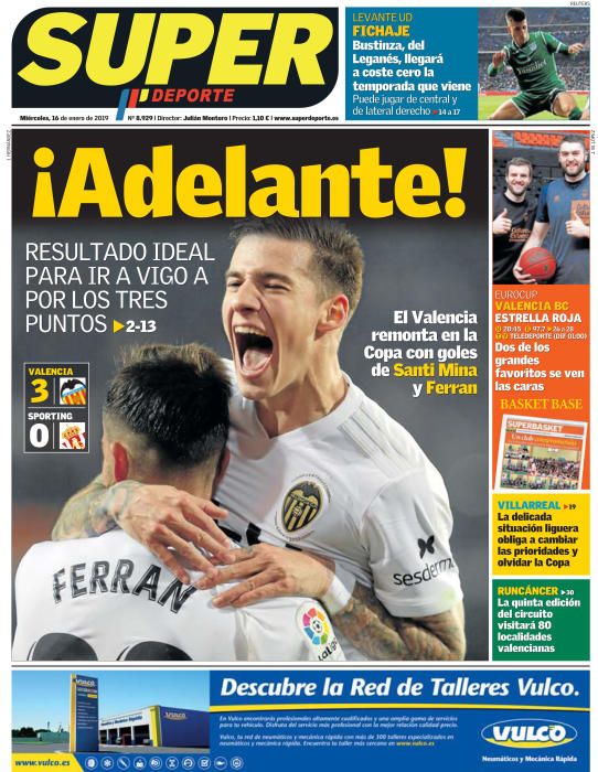 Portada SUPERDEPORTE miércoles 16 enero 2019