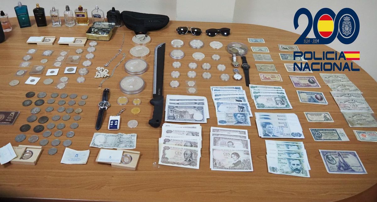 Objetos recuperados por la Policía en la operación.