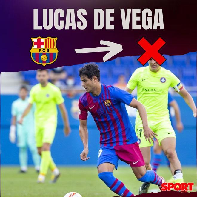30.06.2022: Lucas de Vega - Puso fin a su etapa en el Barça, cuando aterrizó en el Barça en 2011 procedente de la Penya Anguera para incorporarse al Alevín B