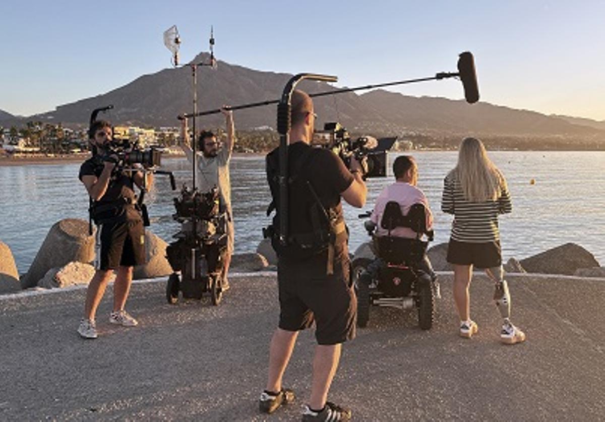 Un momento del rodaje