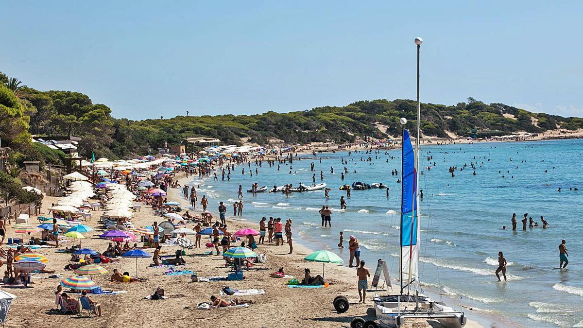 Aspecto de la playa de ses Salines en octubre del año pasado.