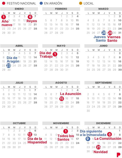 Calendario Laboral Aragon 2024