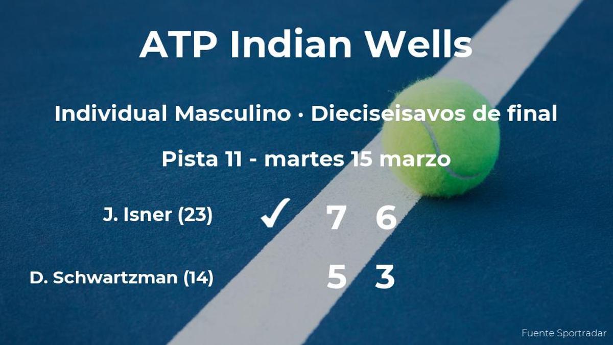 El tenista John Isner le arrebata el puesto de los octavos de final a Diego Schwartzman