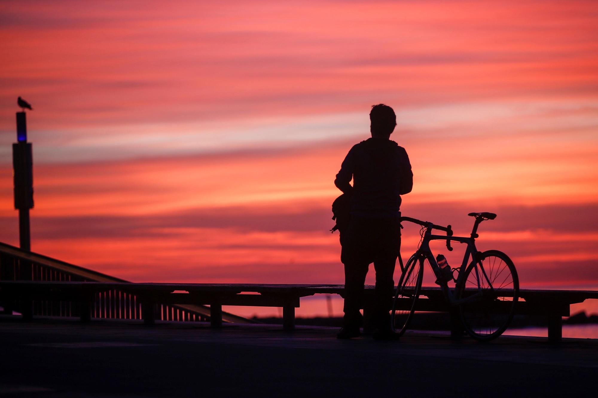 Amanecer rosado en Barcelona.