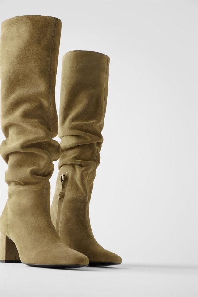 Botas de serraje y tacón medio