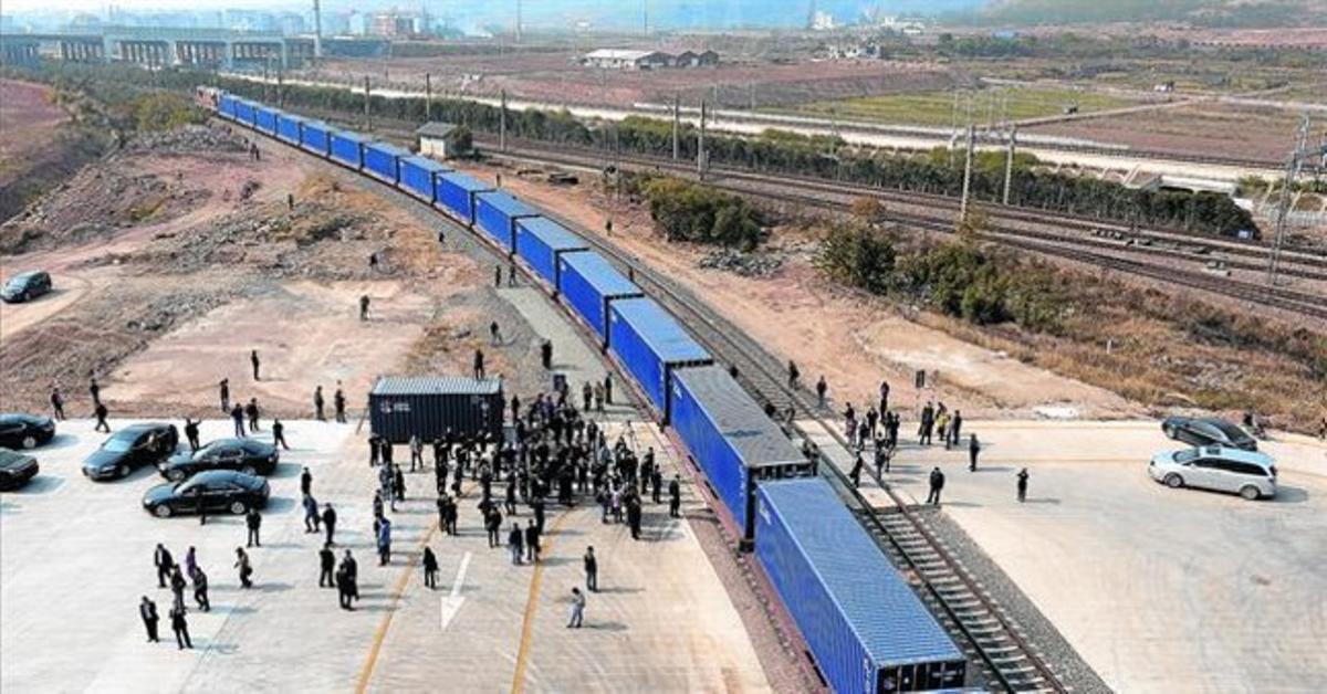 La partida del tren de l’estació de Yiwu, el 18 de novembre. La partida del tren de l’estació de Yiwu, el 18 de novembre.