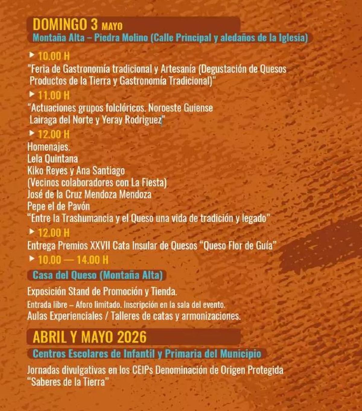 Fiesta del Queso de Montaña Alta, Guía.