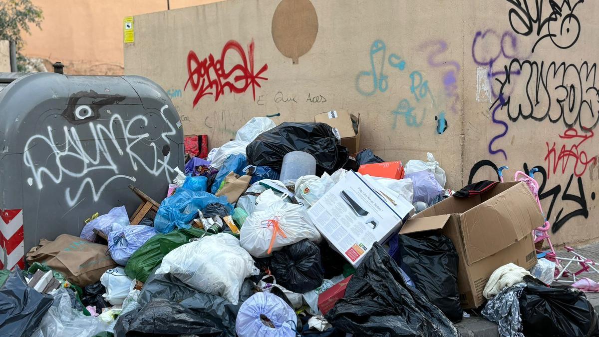 Desde hace días, los contenedores desbordan y el mal olor invade sus calles.
