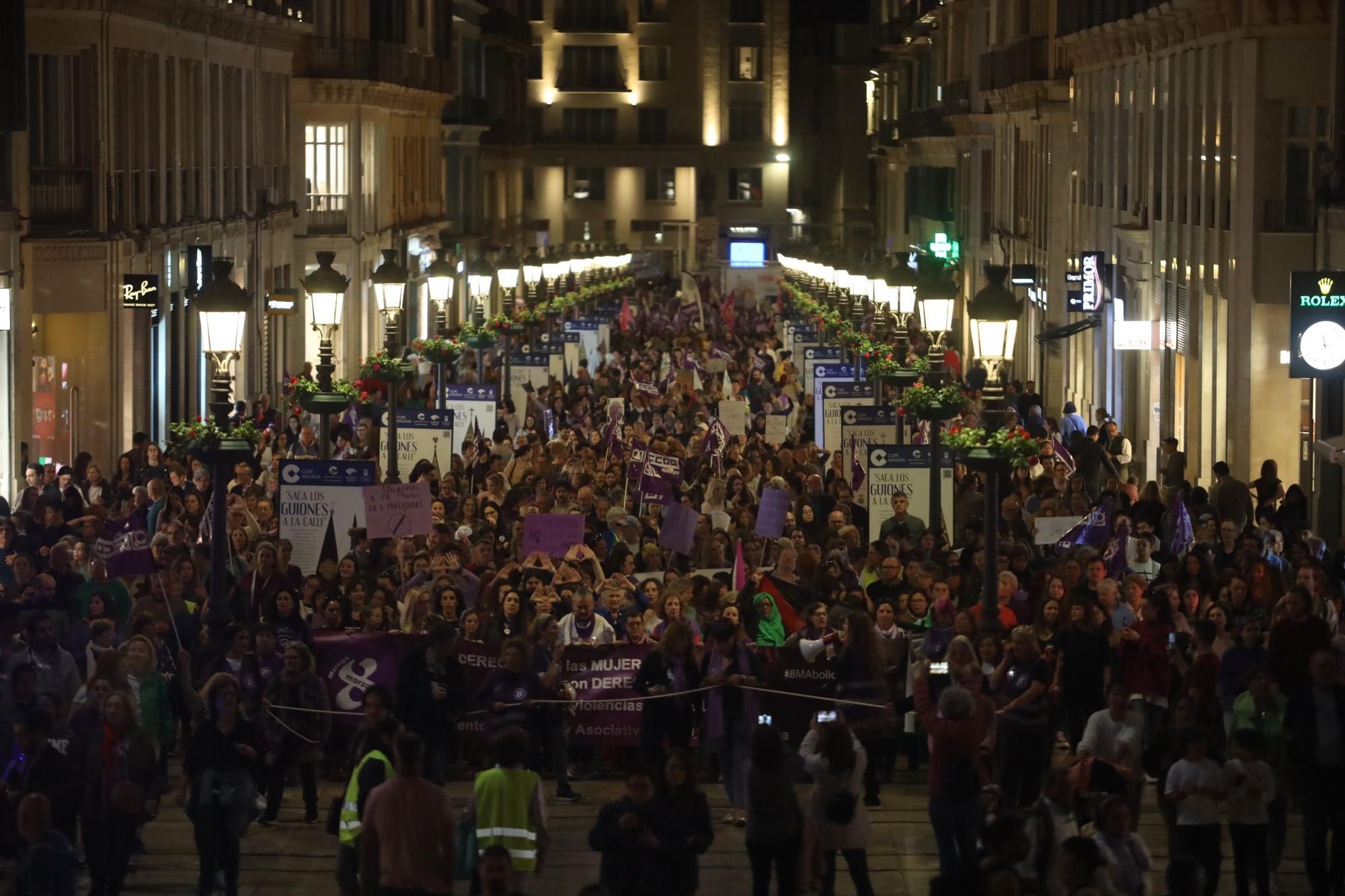 La marcha por el Día Internacional de la Mujer de Málaga, en imágenes