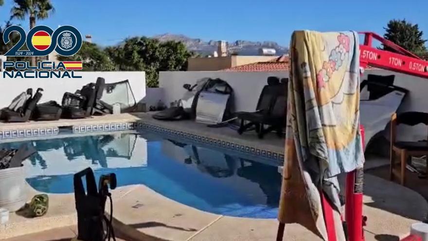 Desmantelada en La Nucia una red que desmontaba coches robados para reparar vehículos dañados por la dana
