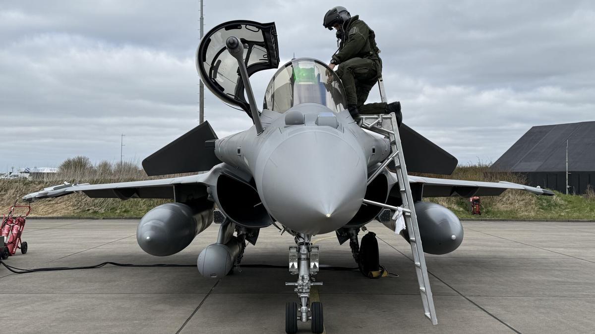 Un avión de combate Rafale, de fabricación francesa.
