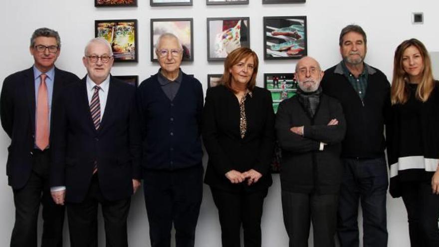 La comisión de arte de la Fundación, ayer en Alcoy.