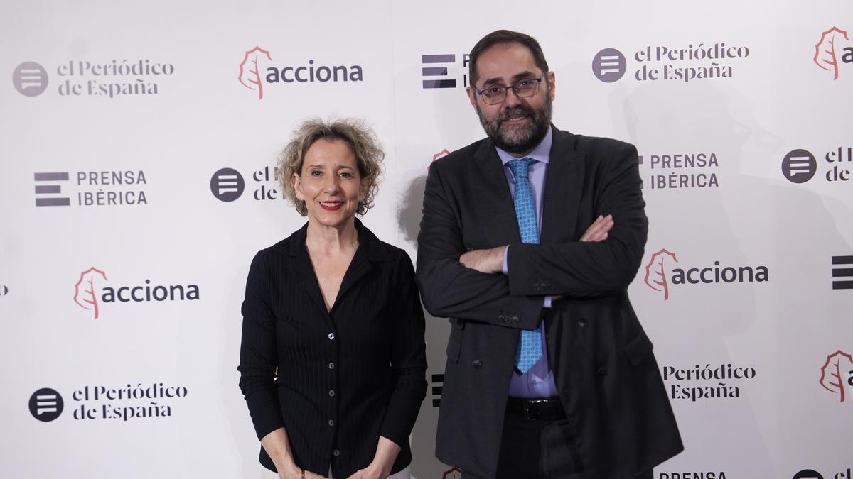 Aina Calvo Sastre, secretària d'Estat d'Igualtat i per a l'Eradicació de la Violència contra les Dones; Armando Huerta, director de Comunicació de Prensa Ibérica.