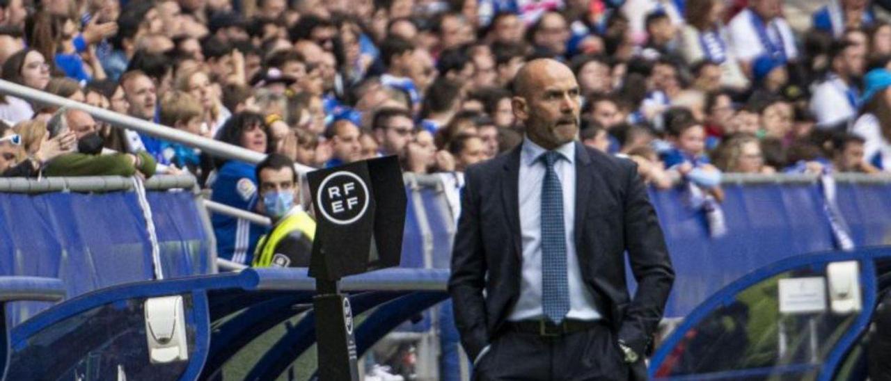 Paco Jémez, ayer en el Carlos Tartiere. | LALIGA