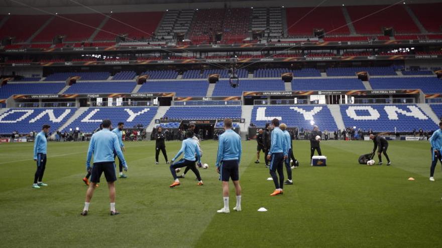 Último entrenamiento del Marsella antes de la final de la Europa League