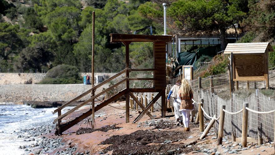 La playa de Ibiza ses Salines se queda sin arena