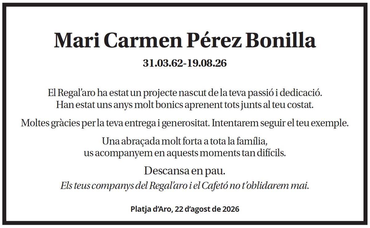 Mari Carmen Pérez Bonilla.
