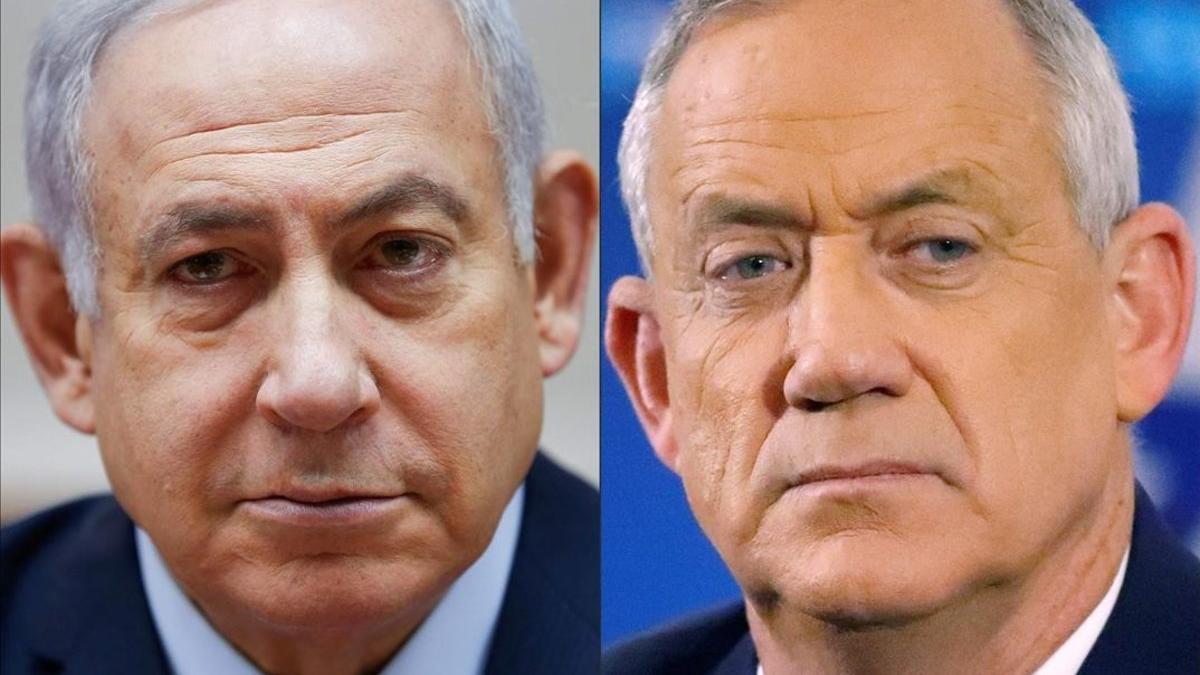 Binyamin Netanyahu y Benny Gantz.