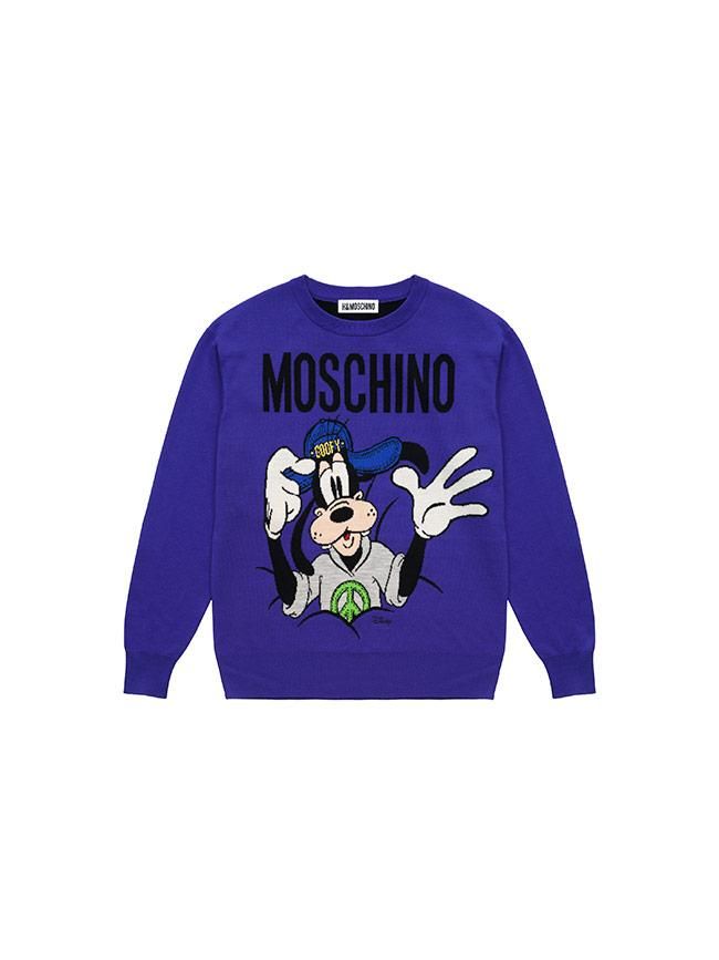 Todas las imágenes de la colección de Moschino x H&M: sudadera Goofy morada