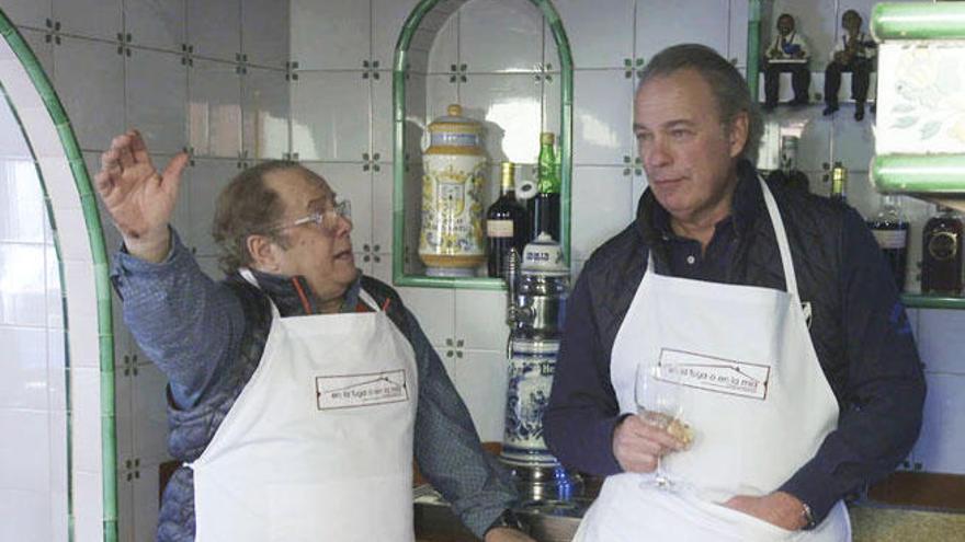 Bertín y Arévalo durante la entrevista