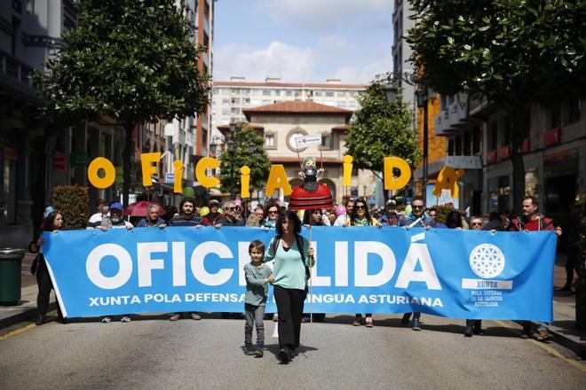 EN IMÁGENES: Miles de personas salen a la calle en Oviedo para pedir la oficialidad del asturiano