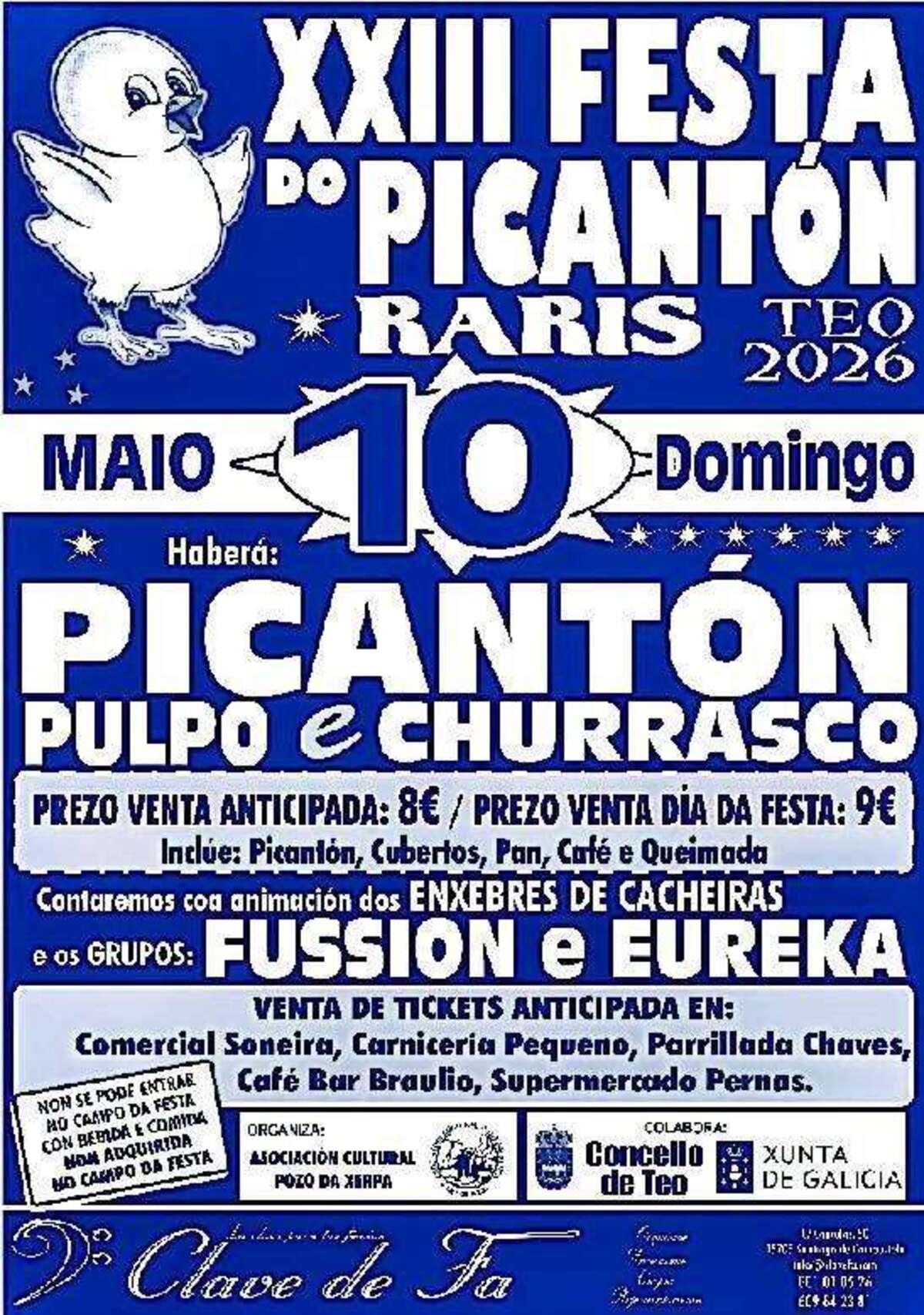 Cartel de la XXIII Festa do Picantón en Rarís