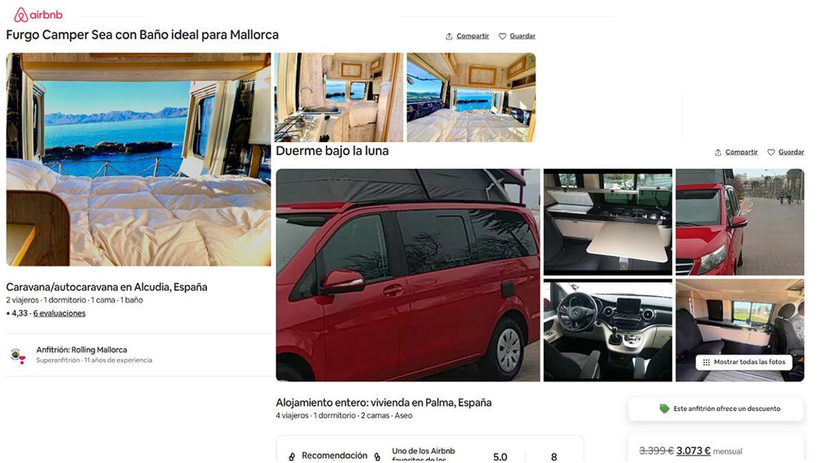 Varios anuncios ilegales en Airbnb.