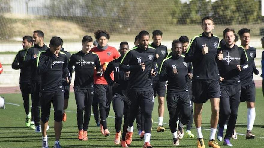 Imagen del entrenamiento del Málaga.