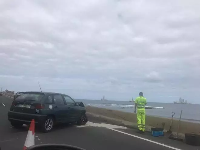 Accidente múltiple en la GC-1, a la altura de la Laja