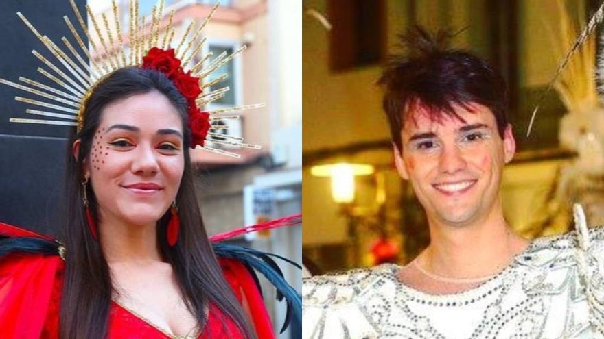Los presentadores de la gala de reinas del Carnaval de Vinaròs: Paula Soler y Mario Adell.