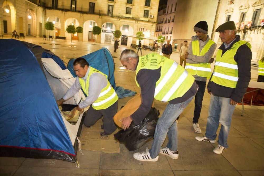 Protesta de personas sin techo