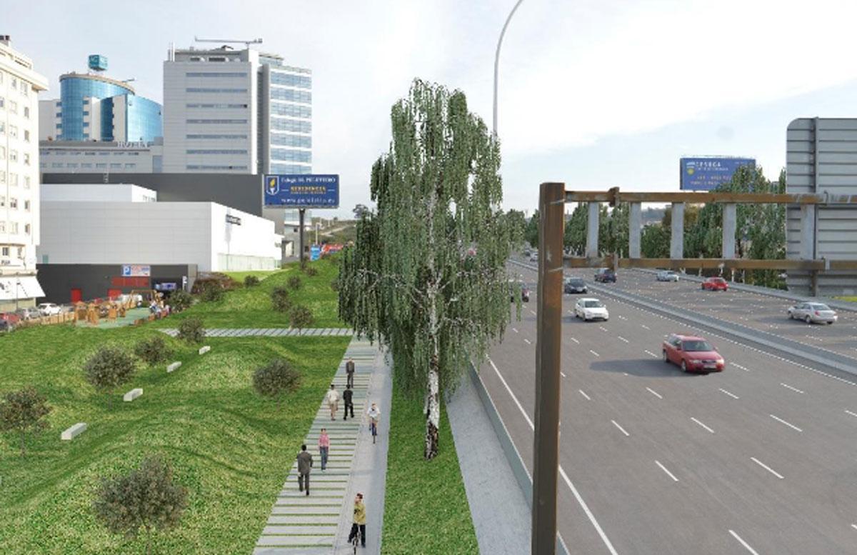 Recreación virtual del estado final de la avenida Alfonso Molina, tras las obras.