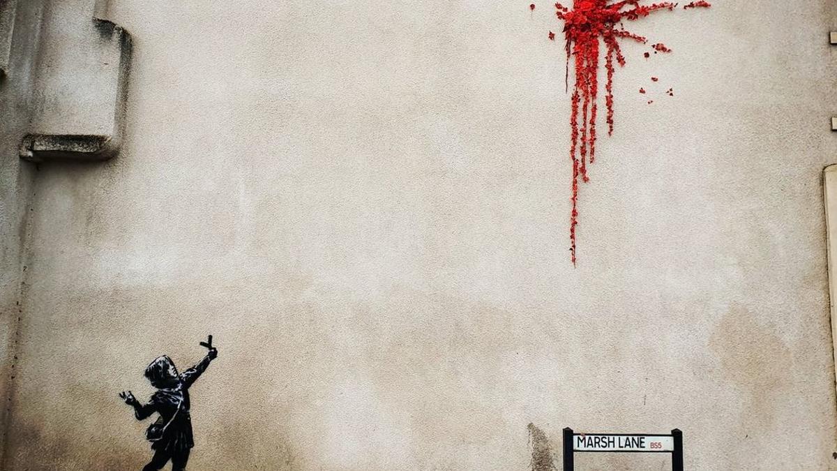 La obra de Banksy por el Día de San Valentín, en Bristol.