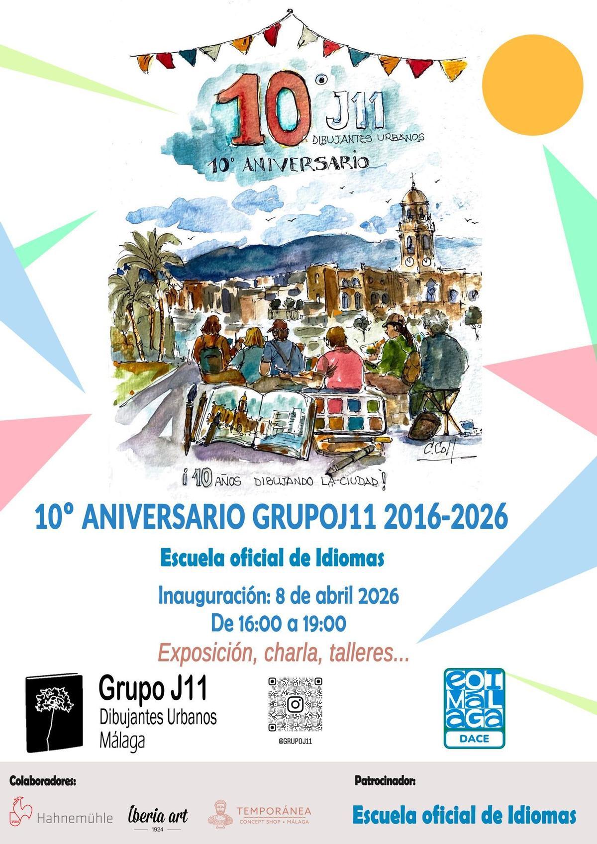 Cartel de la exposición por el décimo aniversario del Grupo J11.