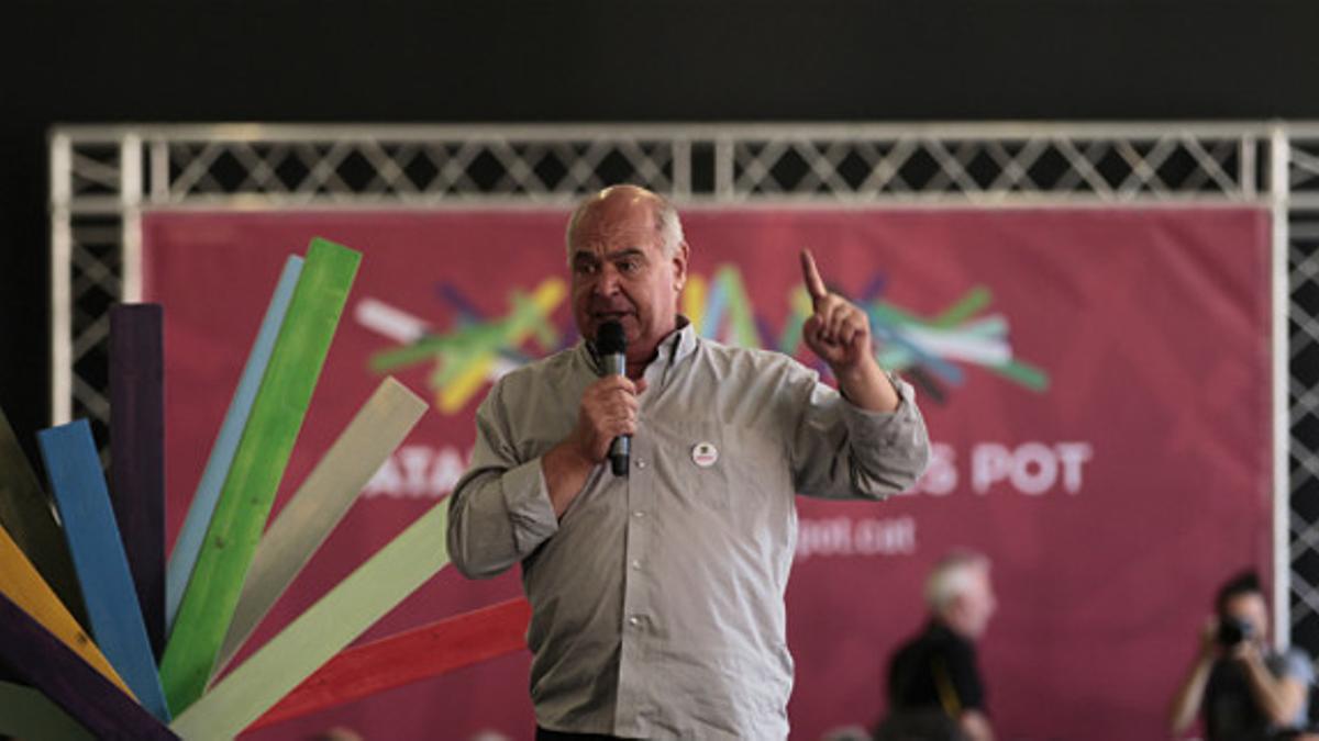 Rabell, durante la presentación del programa electoral de Catalunya Sí que es Pot, en el centro cívico Fabra i Coats.