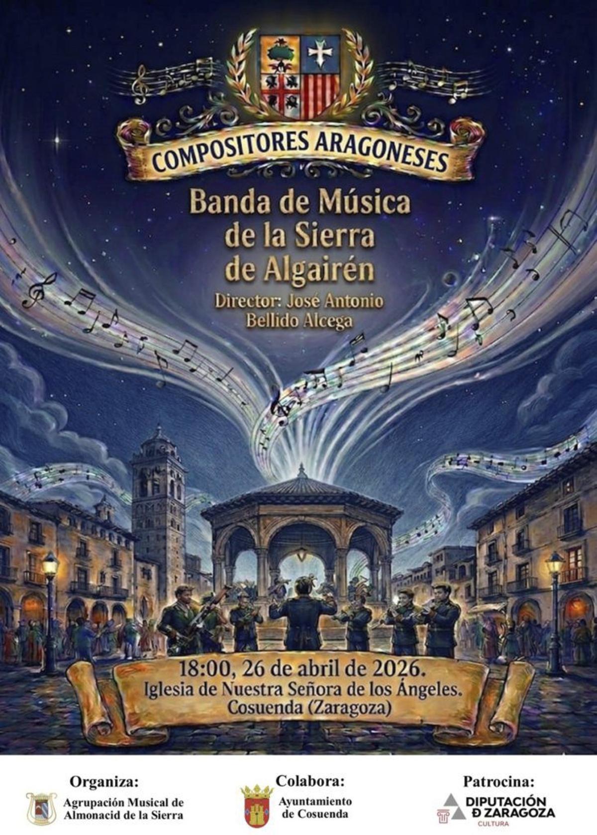 Cartel de la actuación en Cosuenda.