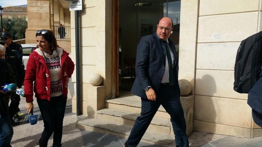 Pedro Antonio Sánchez a su salida de los juzgados de Lorca.