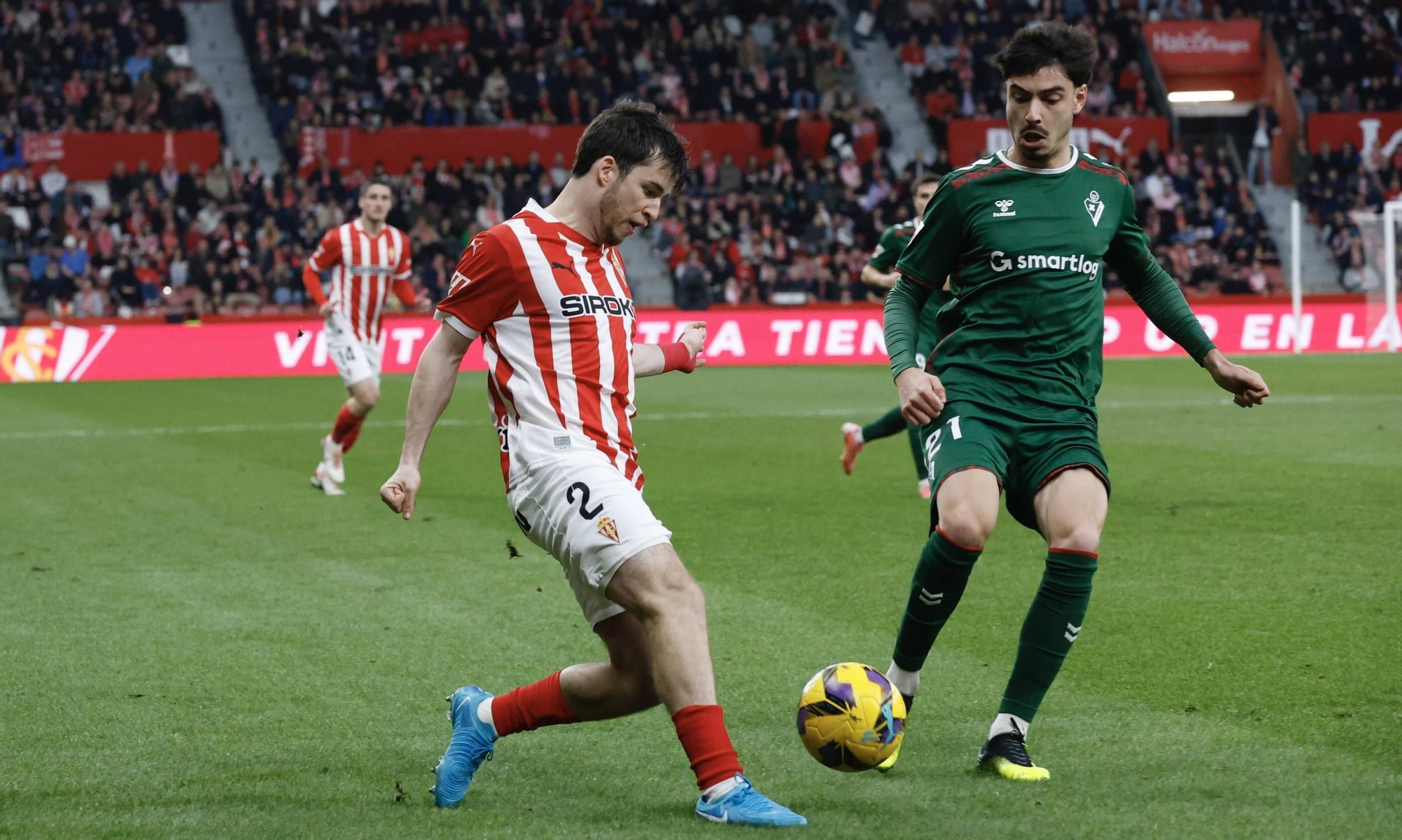 El partido entre el Sporting y el Eibar, en imágenes
